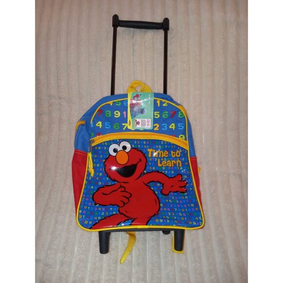 Sesame Street Elmo Rolling Backpack New with Tags Suitcase Bookbag - Picture 1 of 6